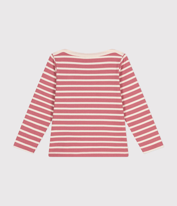 Ikonisches Kinder-Streifenshirt Marini&egrave;re f&uuml;r M&auml;dchen und Jungen rosa/naturfarben
