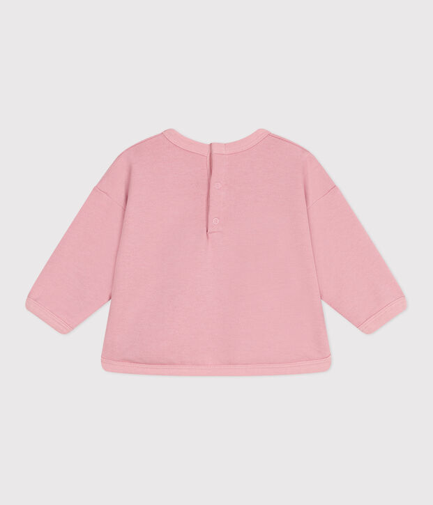 Einfarbiges Baby-Sweatshirt aus Baumwolle rosa
