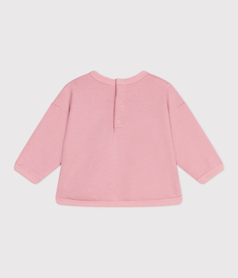 Einfarbiges Baby-Sweatshirt aus Baumwolle rosa