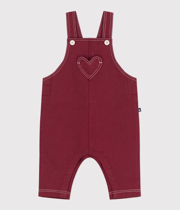 Langbeinige Baby-Latzhose aus farbigem Denim rot