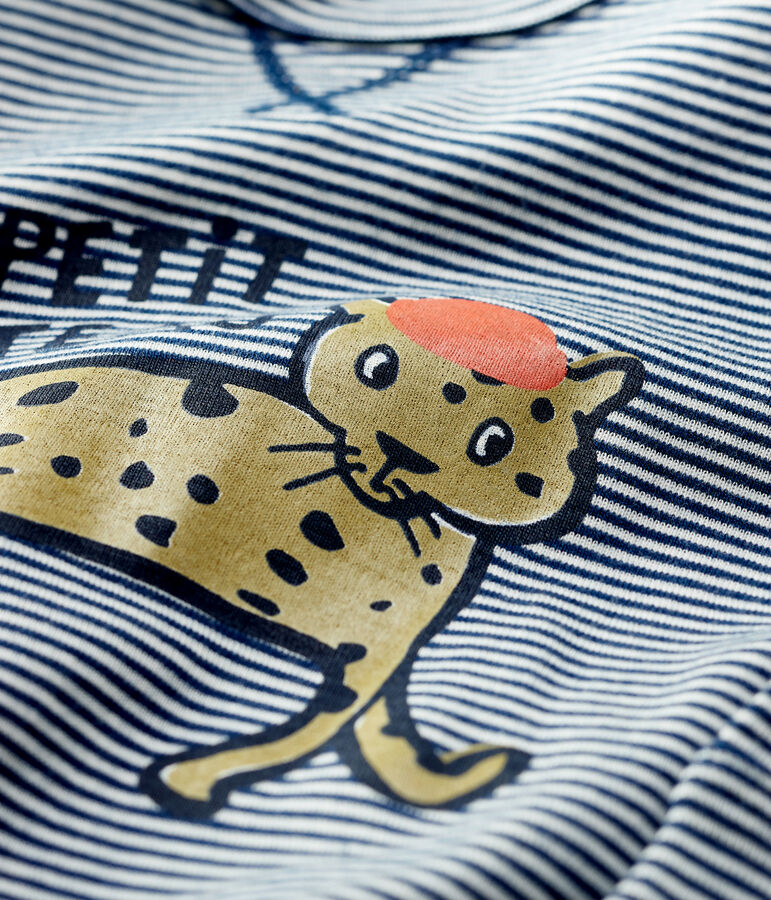 Baby-T-Shirt aus Baumwolle blau/weiss