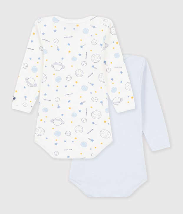 Lot de 2 bodies manches longues en coton. vielfarbig