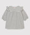 Babykleid Mädchen, gestreift, aus Bio-Baumwolle weiss MARSHMALLOW/blau SMOKING