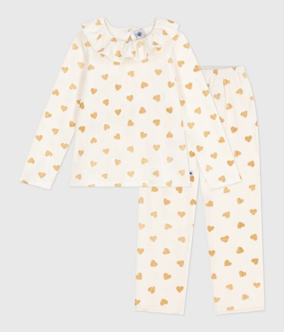 Kinder-Pyjama aus Nicki mit goldenem Herzmotiv MILK/ DORE