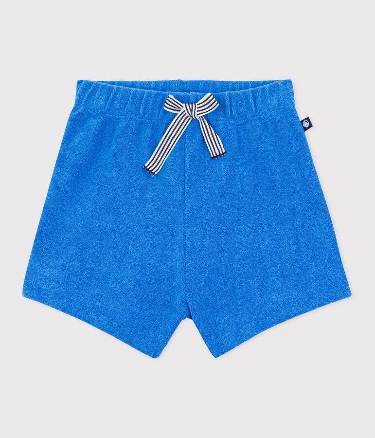 Baby-Shorts aus einfarbigem Frottee blau