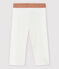 Kurze Kinder-Leggings aus Jersey mit Lycra für Mädchen weiss MARSHMALLOW