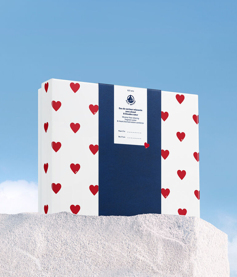 Babyparf&uuml;m-Geschenkbox 50 ml & Herztr&ouml;ster blau Floral Citrus Musc