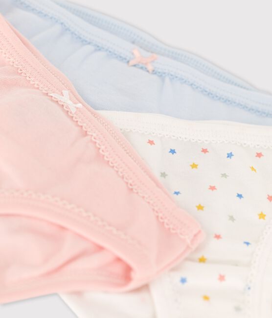 3er-Set Slips aus Bio-Baumwolle mit Mini-Sternchen für Mädchen variante 1