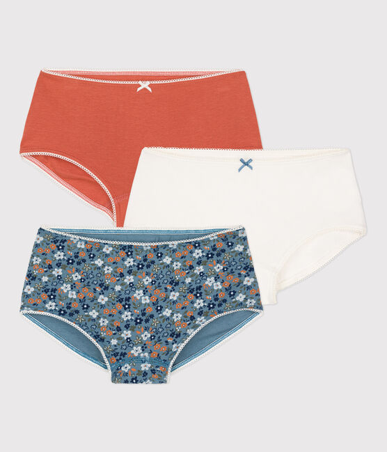 3er-Set Shortys aus Baumwolle mit Blumenmotiv für Mädchen variante 1