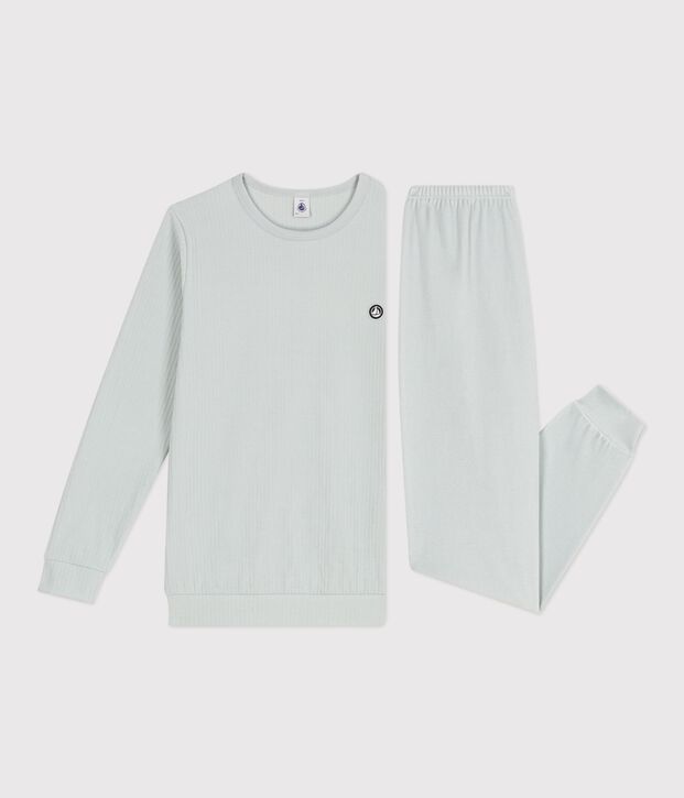 Kinder-Pyjama aus einfarbigem Nicki blau