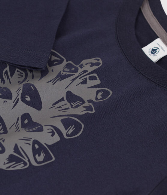 Langärmeliges Kinder-T-Shirt aus Baumwolle für Jungen blau SMOKING