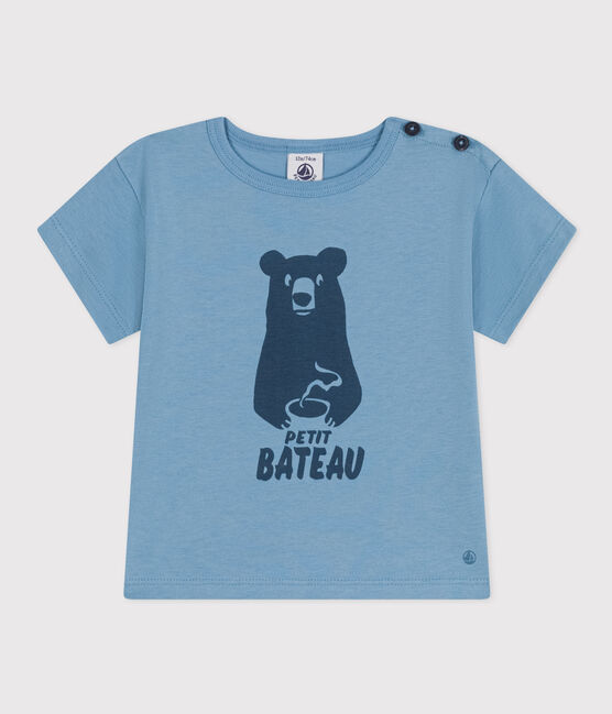 Kurzärmeliges Baby-T-Shirt aus Jersey blau AZUL