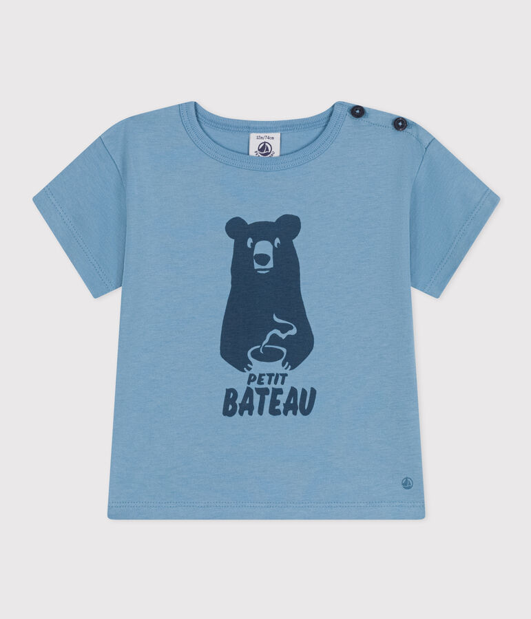 Kurz&auml;rmeliges Baby-T-Shirt aus Jersey blau