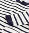 Baby-Overall aus dickem Jersey im Streifenlook weiss MARSHMALLOW/blau SMOKING