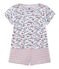 Zweiteiliger kurzer Baby-Jungen-Schlafanzug weiss ECUME/weiss MULTICO