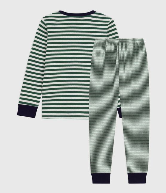 Kinder-Pyjama aus Doppeljersey mit Streifen WILLOW/ MONTELIMAR