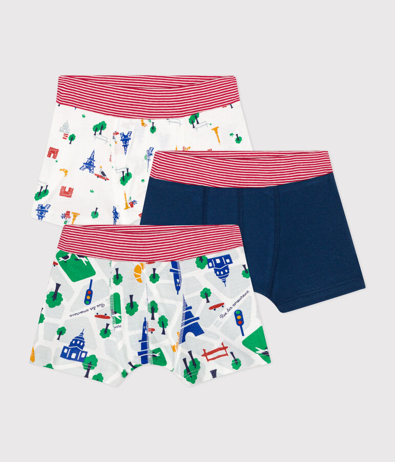 Set aus 3 Kinder-Boxershorts aus Baumwolle, mit Paris-Motiv vielfarbig
