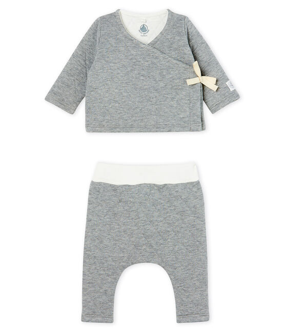 2-teiliges Baby-Set aus gestepptem Doppeljersey grau SUBWAY CHINE CN