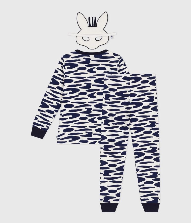 Kinder-Pyjama zum Verkleiden aus Baumwolle mit Zebra-Motiv blau/blau