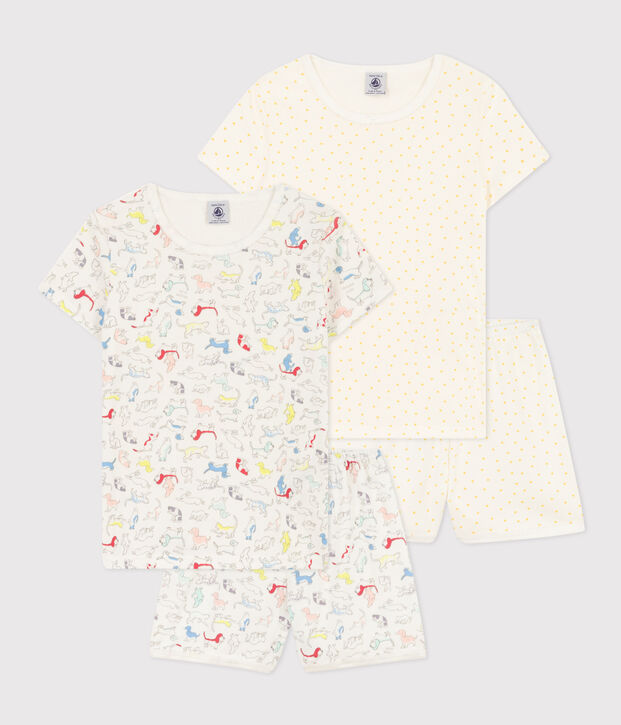 2er-Set Kinder-Kurzpyjamas aus Baumwolle mit Tiermotiv f&uuml;r M&auml;dchen vielfarbig