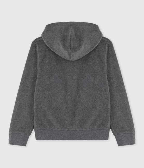 Fleecejacke mit Kapuze für Mädchen und Jungen grau GRIS FONCE/ DARK GREY