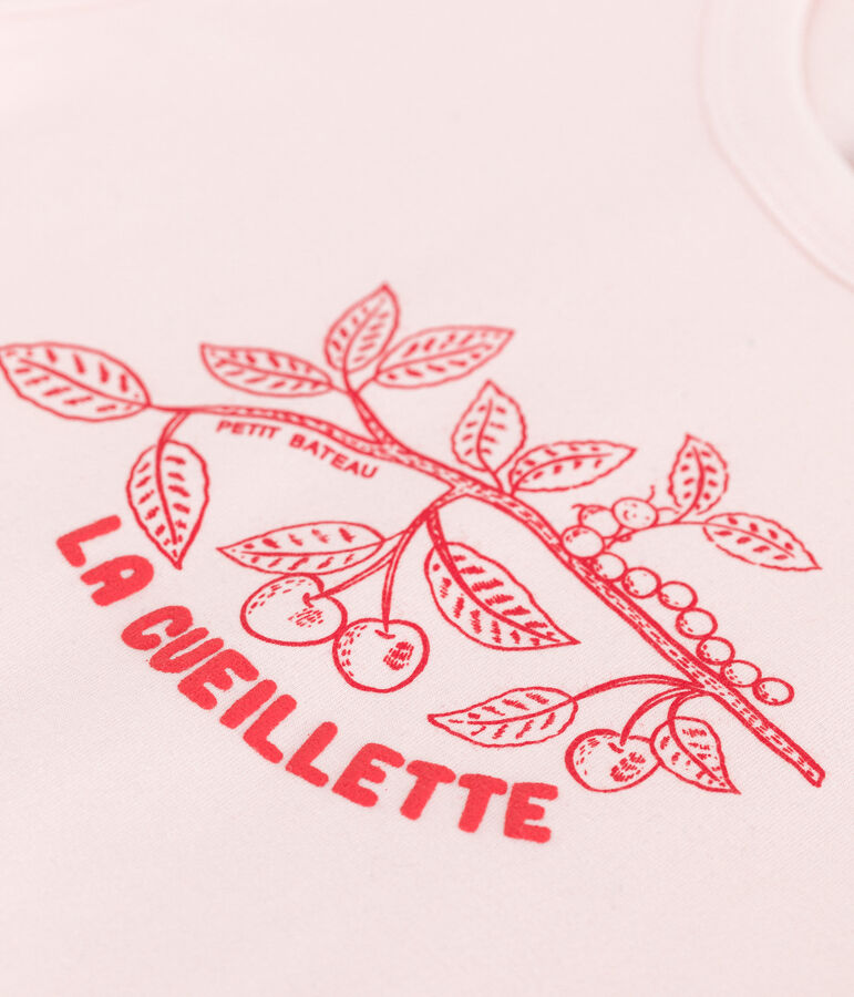 Kurz&auml;rmeliges Kinder-T-Shirt aus bedruckter Baumwolle rosa