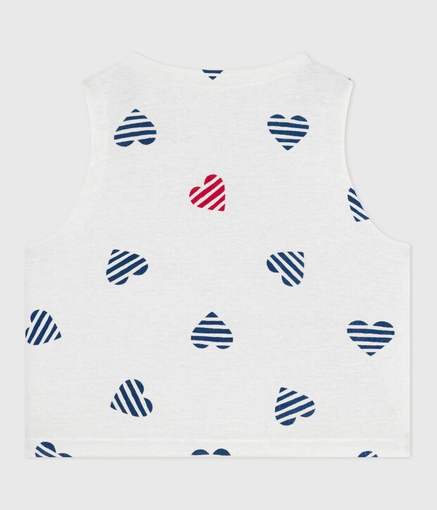 Wendbare Baby-Weste aus bedruckter Baumwolle rot/rot