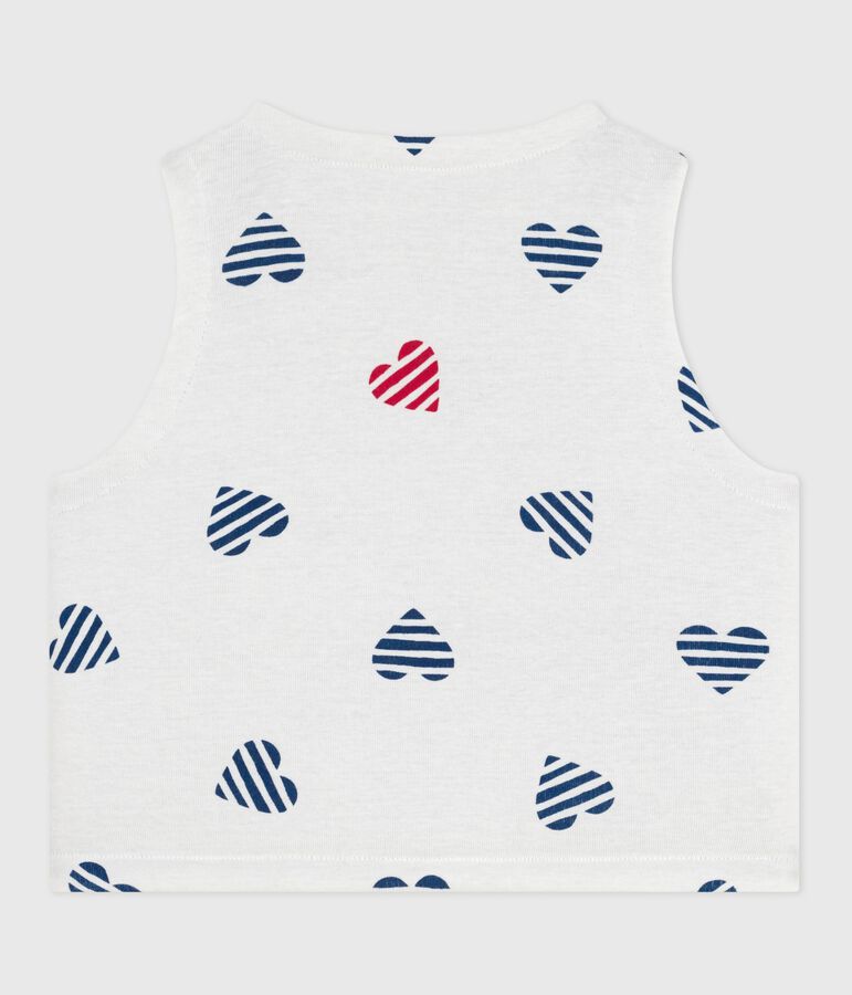 Wendbare Baby-Weste aus bedruckter Baumwolle weiss/rot