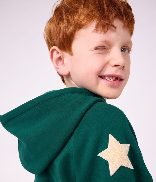 Kinder-Kapuzensweatshirt aus einfarbiger Baumwolle TREE