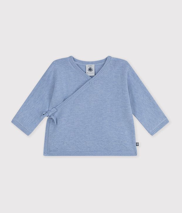 Baby-Wickeljacke aus Woll- und Baumwollstrick mit Lochstickerei POLAIRE