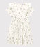 Gemustertes Kleid aus Bio-Baumwollgaze für Mädchen weiss MARSHMALLOW/weiss MULTICO