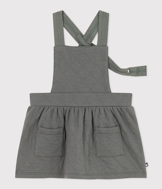 Ärmelloses Babykleid aus gestepptem Doppeljersey grün THUYA