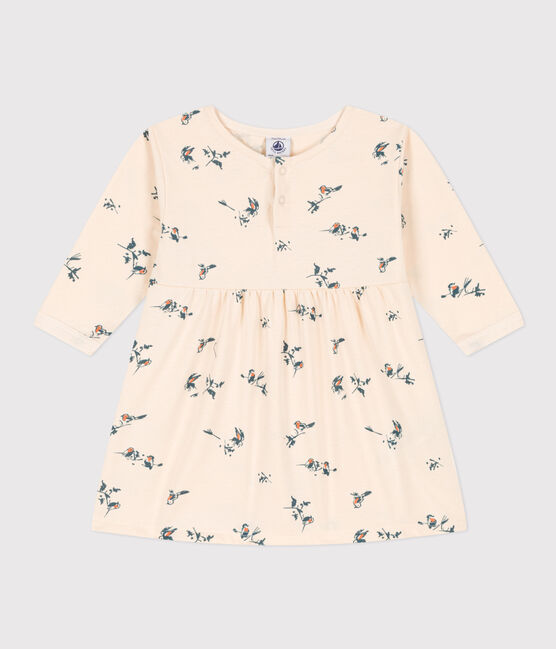 Langärmeliges Baby-Kleid aus Jersey weiss AVALANCHE/ MULTICO