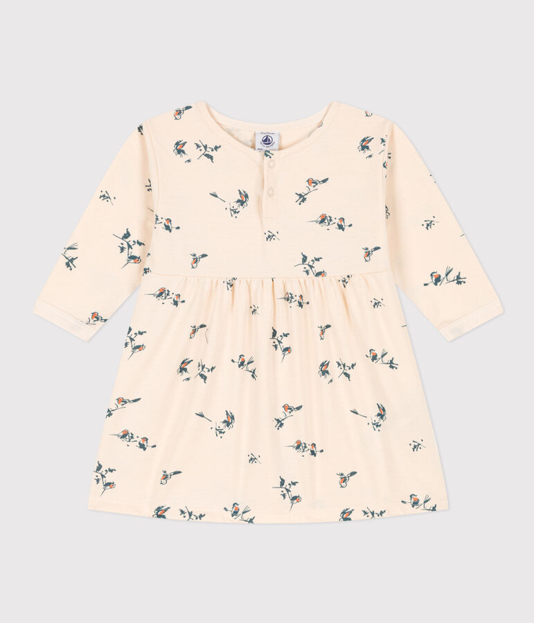 Lang&auml;rmeliges Baby-Kleid aus Jersey naturfarben/vielfarbig