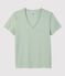 T-Shirt DAS GERADE mit V-Ausschnitt aus Bio-Baumwolle für Damen grün HERBIER