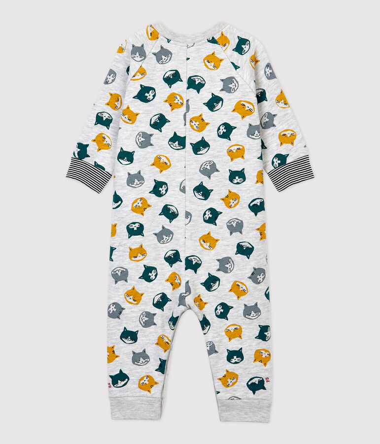 Baby-Overall aus Molton. grau/vielfarbig