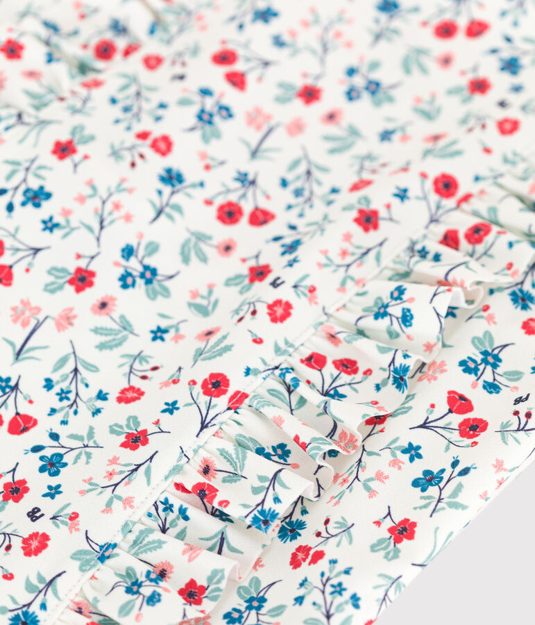 Einteiliger Kinder-Badeanzug mit Blumenmotiv weiss/vielfarbig