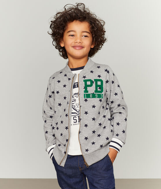 Kinder-Collegejacke Jungen grau SUBWAY/blau SMOKING