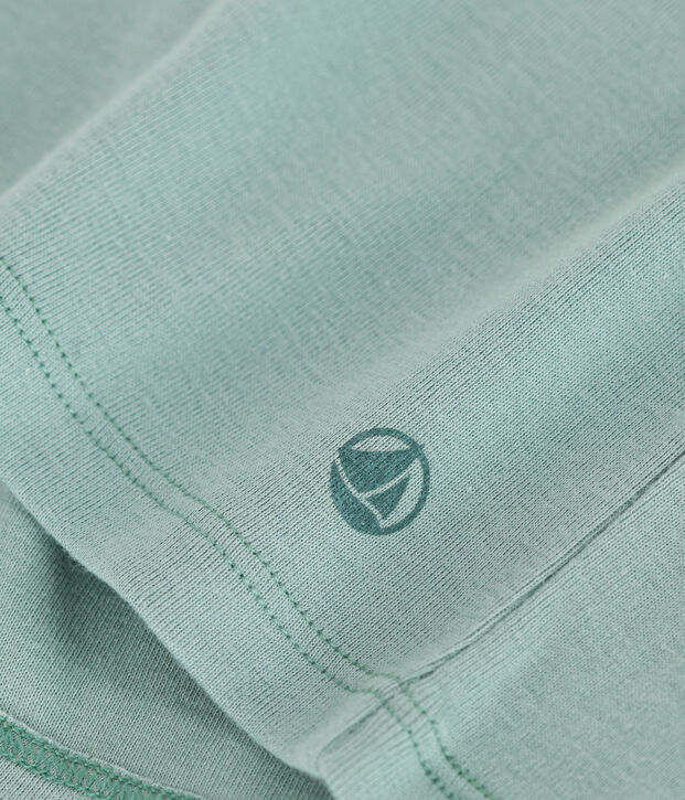 Kurz&auml;rmeliges Kinder-T-Shirt aus einfarbiger Baumwolle gr&uuml;n
