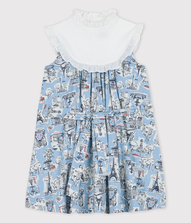 Kinderrock aus Popeline mit Print f&uuml;r M&auml;dchen weiss/vielfarbig