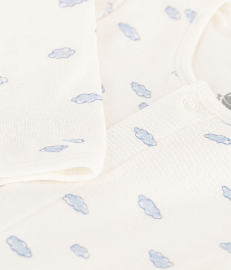 Baby-Bodyjama aus Doppeljersey weiss/vielfarbig