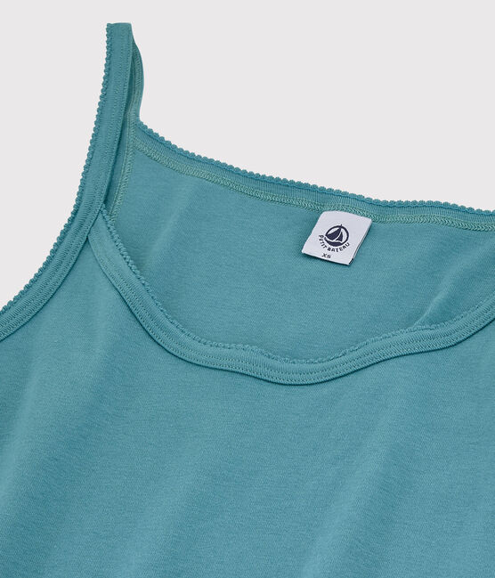 Klassisches Trägerkleid aus Baumwolle für Damen blau MIROIR