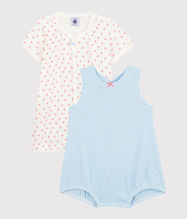 2er-Set Baby-Overall aus Baumwolle vielfarbig