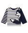 Neu interpretiertes Baby-Streifenshirt für Jungen beige COQUILLE/blau SMOKING