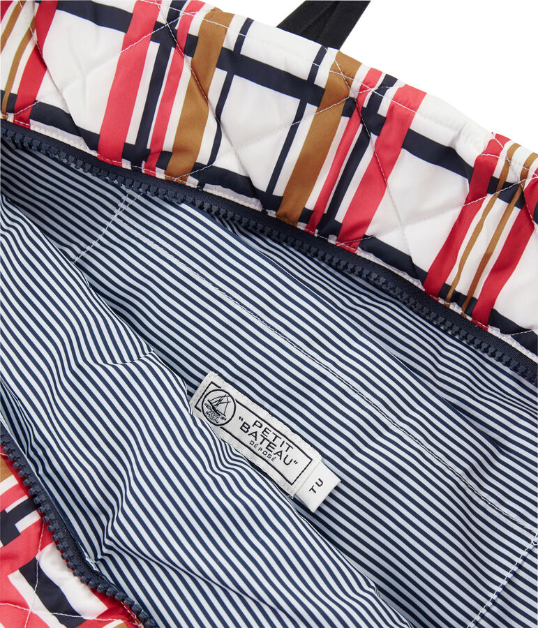 Gesteppte Einkaufstasche weiss/vielfarbig