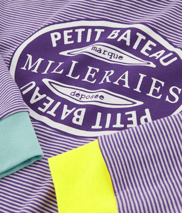 Kapuzen-Sweatshirt Damen violett/weiss