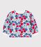 Kinder-Sweatshirt aus bedruckter Baumwolle mit Blumenmotiv weiss MARSHMALLOW/weiss MULTICO