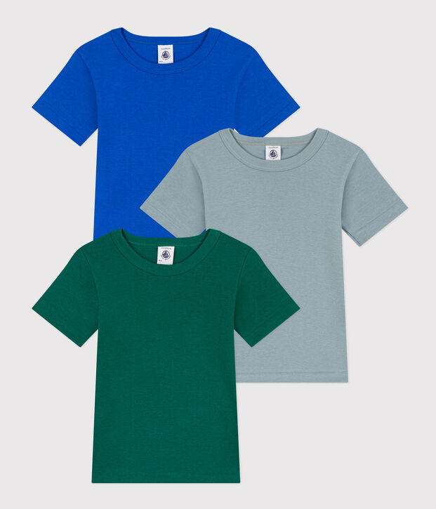 Kurz&auml;rmelige T-Shirts aus Baumwolle im 3er-Set f&uuml;r kleine Jungen. vielfarbig