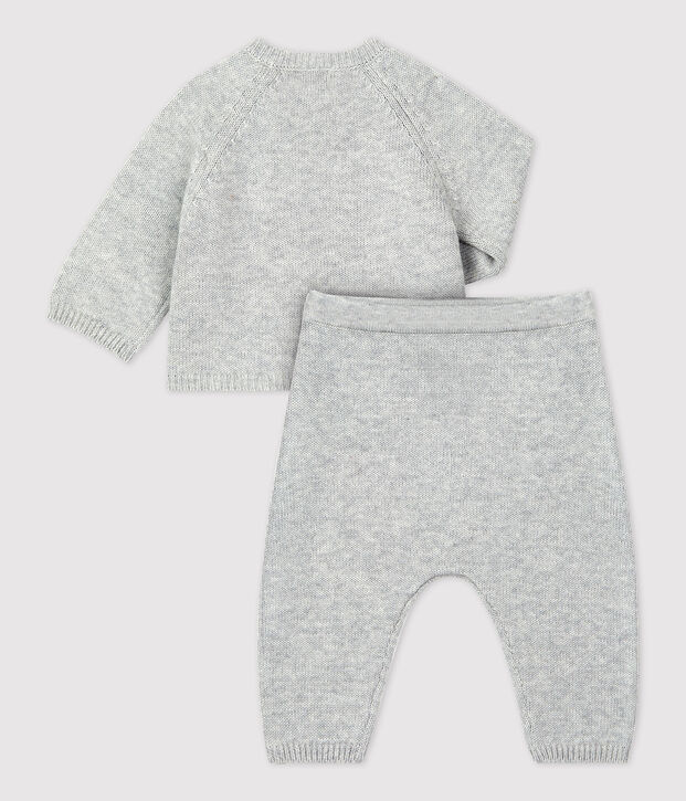 Baby-Zweiteiler aus Bio-Jacquardstrick BELUGA CHINE