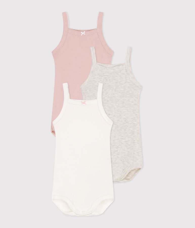 3er-Set Baby-Tr&auml;gerbodys aus einfarbiger Baumwolle variante 1